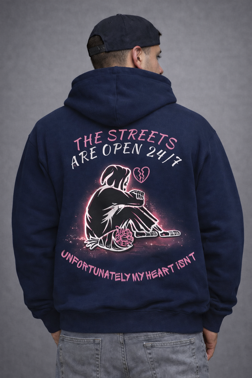 Navy Blue Streets Are Open 24/7 Hoodie